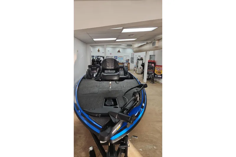 Slide: The Image of 2024 Nitro Z19 boat in showroom, featuring sleek design and modern equipment. - 3