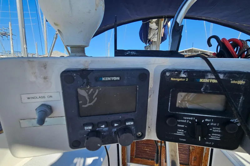 Slide: The Image of Control panel of a 1989 ENDEAVOR 42 sailboat with Kenyon navigation instruments. - 20