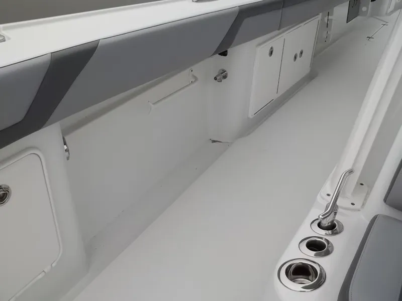 Slide: The Image of Interior view of a 2018 Yellowfin 39 Offshore boat. - 16