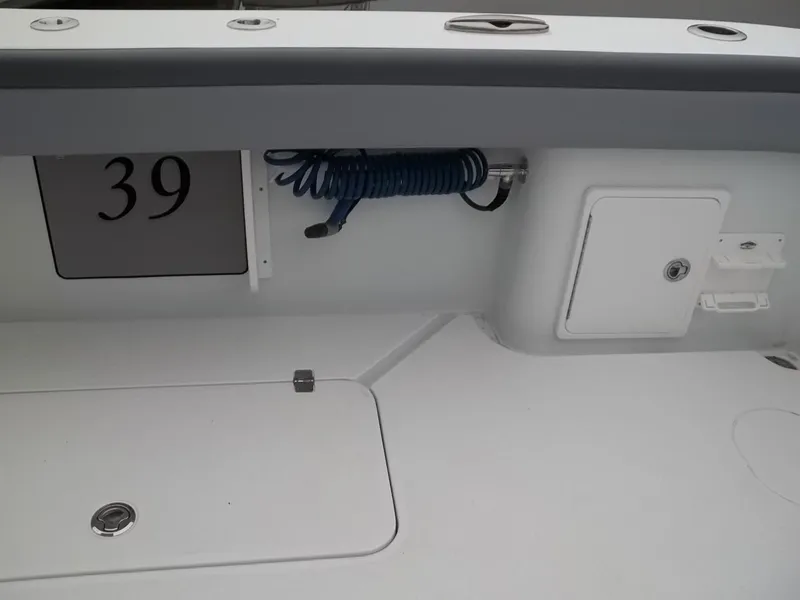 Slide: The Image of Interior view of a 2018 Yellowfin 39 Offshore boat. - 19