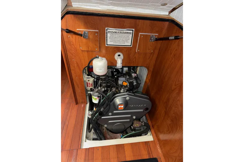 Slide: The Image of Engine compartment of a 2011 Hunter 39 sailboat with Yanmar engine. - 31