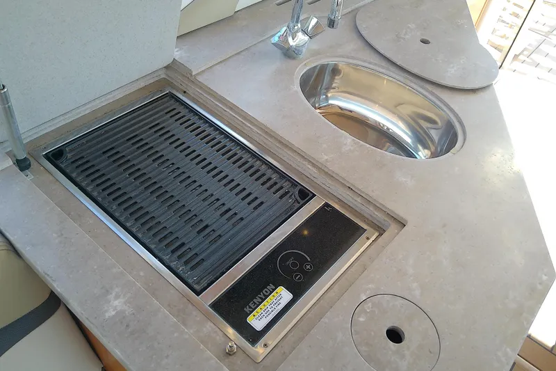 Slide: The Image of Outdoor kitchen on 2019 Floe Craft 3950C Aquafina with grill and sink. - 23