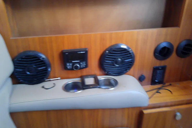 Slide: The Image of Interior of 2019 Floe Craft 3950C Aquafina with speakers and control panel. - 67