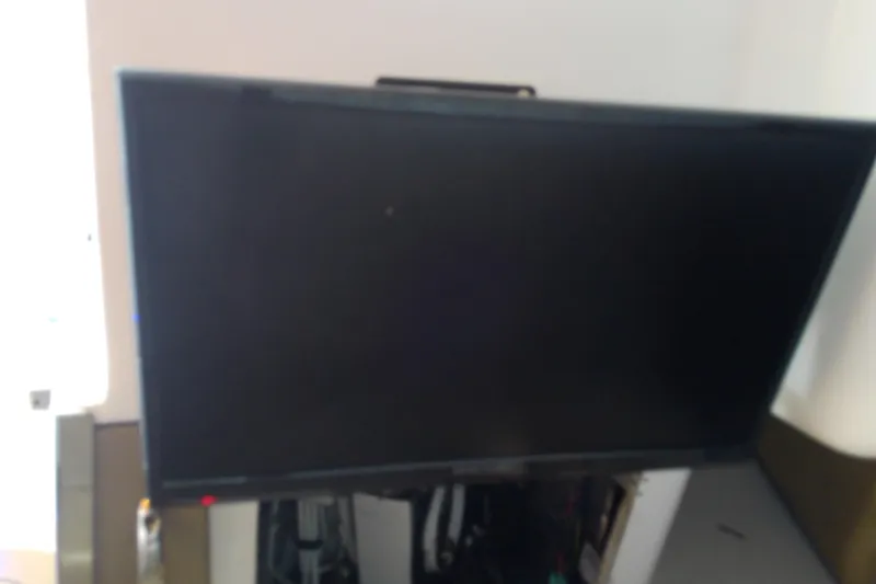 Slide: The Image of Blurred monitor screen inside 2019 Floe Craft 3950C Aquafina boat interior. - 71