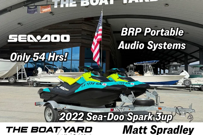 The Image of 2022 Sea-Doo Spark 3up jet ski at The Boat Yard with BRP audio systems. - 0