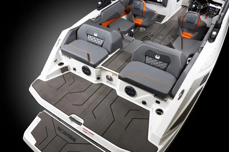 Slide: The Image of Manufacturer Provided Image: 2026 Scarab 210 LX Wake boat interior with sleek seating and modern design. - 5