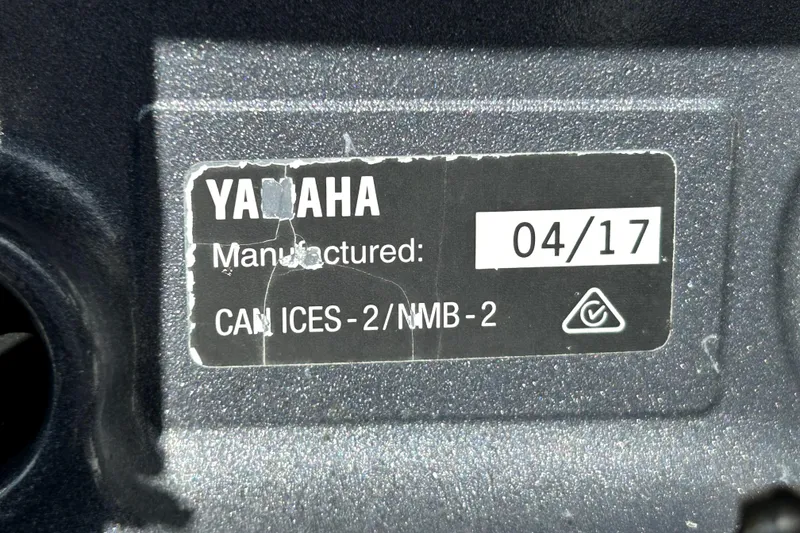 Slide: The Image of Label on Yamaha component, manufactured April 2017, for Four Winns HD240 boat. - 92