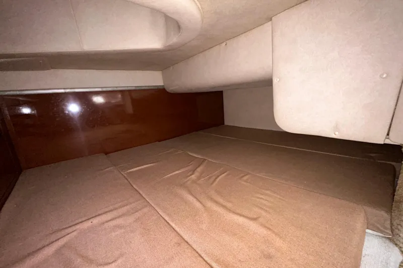 Slide: The Image of Interior seating of 2010 Sea Ray Sundancer 260 with decorative fish-themed pillows. - 93