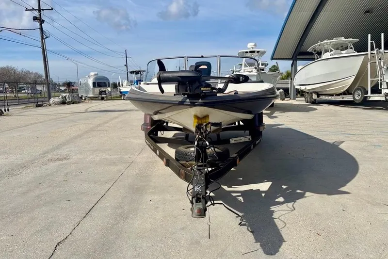 Slide: The Image of 2008 Ranger 180 Reata boat on trailer in outdoor storage area. - 8