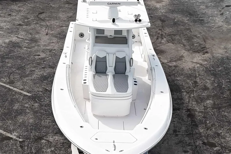 Slide: The Image of 2025 Invincible 36 Open Fisherman boat with sleek design and modern features. - 12