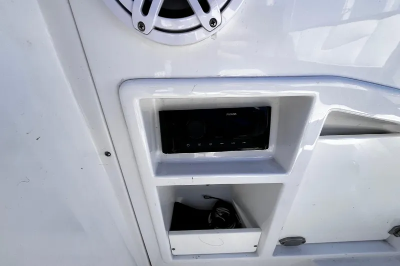 Slide: The Image of 2019 Monterey 298SS Super Sport boat audio system and speaker detail. - 22