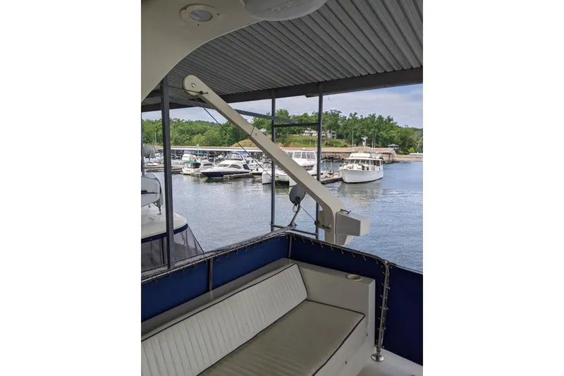Slide: The Image of 1984 Hatteras 53 Extended Deckhouse Motor Yacht docked at marina, interior view. - 96