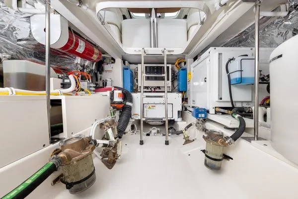 Slide: The Image of 2026 Tiara Yachts 39 LS interior with luxurious seating and sleek countertop design. - 15