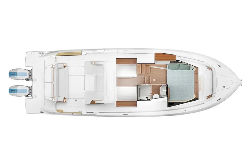 Slide: The Image of Manufacturer Provided Image: Top view of 2026 Tiara Yachts 39 LS, showcasing spacious interior layout and dual engines. - 52