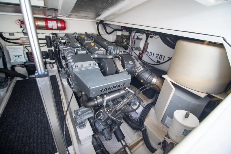 Slide: The Image of Engine room of 2001 Rampage 38 Express boat with Yanmar engine. - 26