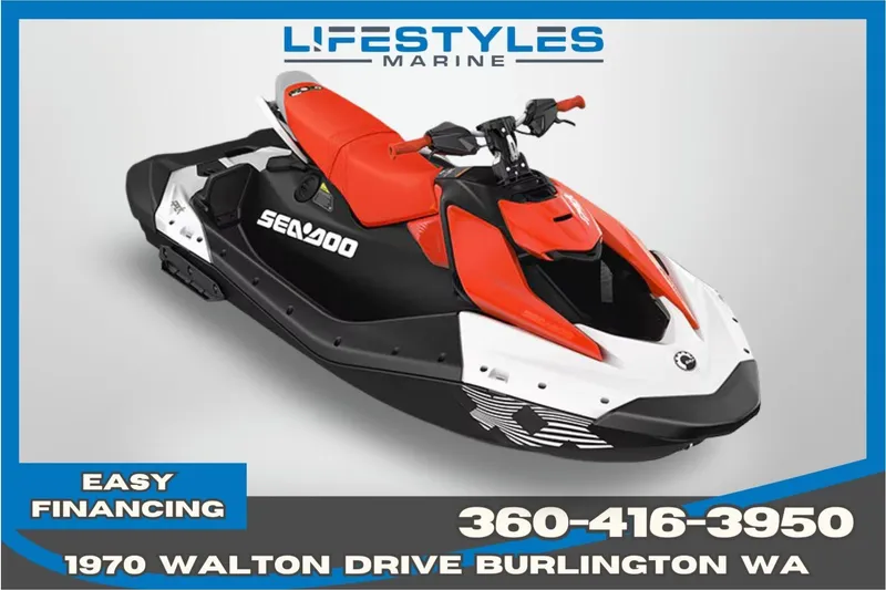 The Image of 2026 Sea-Doo Spark Trixx for 3, red and black, Lifestyles Marine, easy financing available. - 0