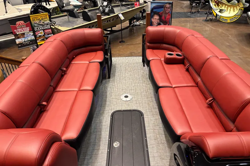 Slide: The Image of Manufacturer Provided Image: 2026 Regency 250 DL pontoon boat with trailer, featuring sleek design and modern amenities. - 8