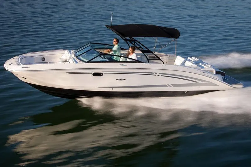 Slide: The Image of Manufacturer Provided Image: 2015 Sea Ray 290 Sundeck boat cruising on water. - 13