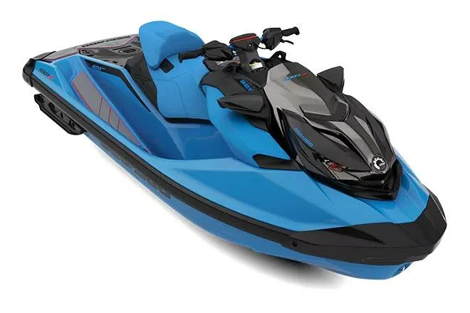 Slide: The Image of Manufacturer Provided Image: 2026 Sea-Doo RXP-X 325 jet ski in vibrant blue and black design. - 4