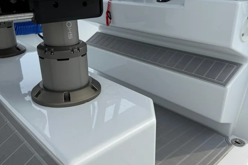 Slide: The Image of 2025 Freeman 42 LR boat deck with modern fittings and sleek design. - 37