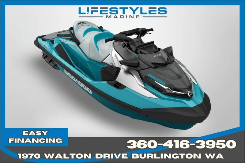 The Image of 2026 Sea-Doo GTX Limited 325 jet ski, blue and black, available at Lifestyles Marine. - 0