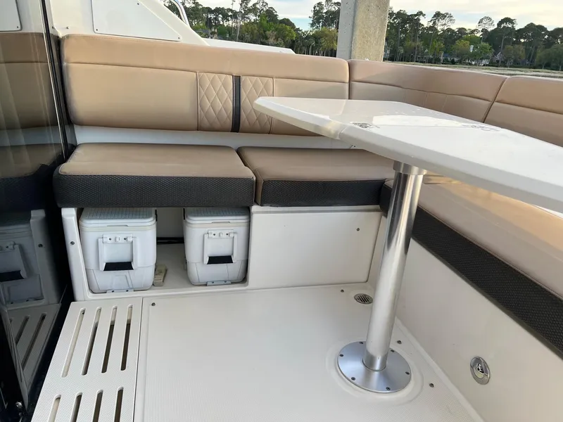 Slide: The Image of Luxurious interior of 2017 Sea Ray Sundancer 400 yacht with modern seating and decor. - 13