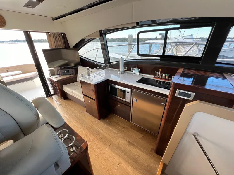 Slide: The Image of Luxurious interior of 2017 Sea Ray Sundancer 400 yacht with plush seating. - 22