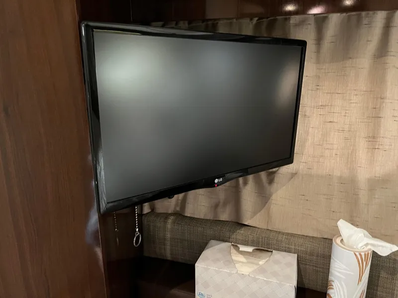 Slide: The Image of Luxurious cabin interior of 2017 Sea Ray Sundancer 400 yacht with cozy bedding. - 49