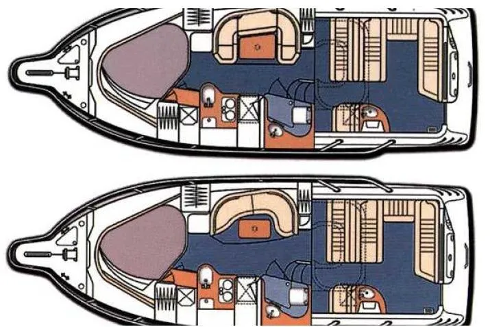 Slide: The Image of Floor plan of 1997 Sea Ray Sundancer 330 boat, showcasing interior layout and design. - 16