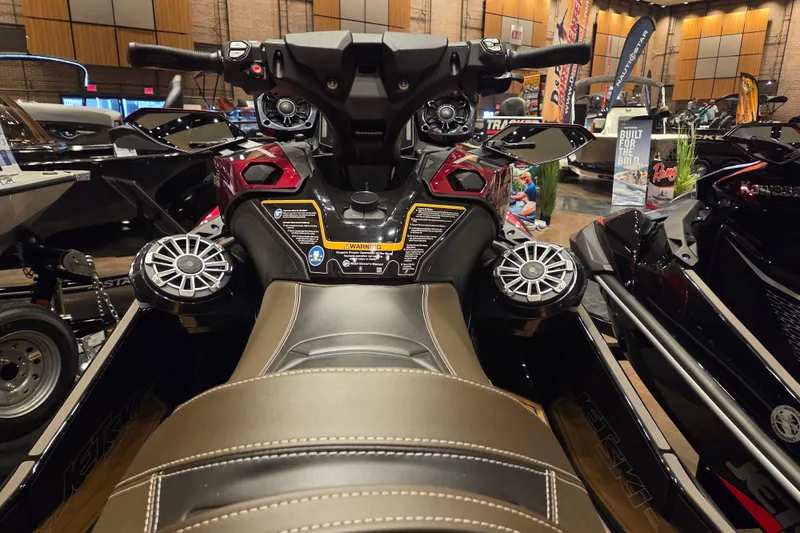 Slide: The Image of 2026 Kawasaki Ultra 310LX jet ski interior at a boat show display. - 5