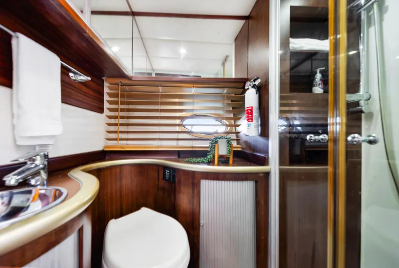 Slide: The Image of Luxurious bathroom interior of 2007 Custom NNS Sea Scout 41 yacht. - 23