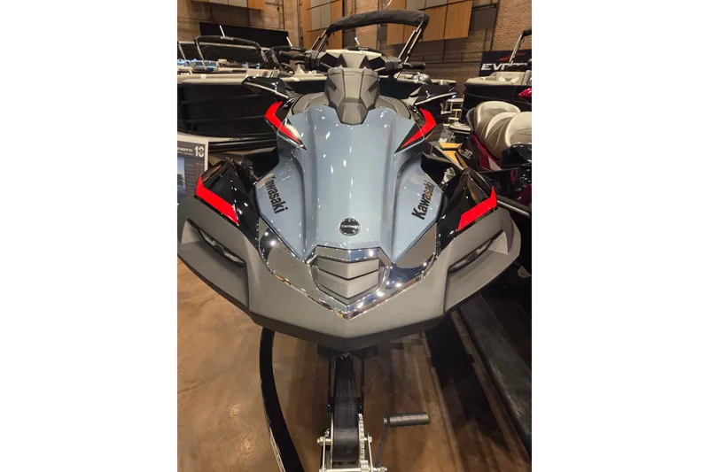 Slide: The Image of 2026 Kawasaki ULTRA 160LX-S jet ski, sleek design, displayed indoors. - 3