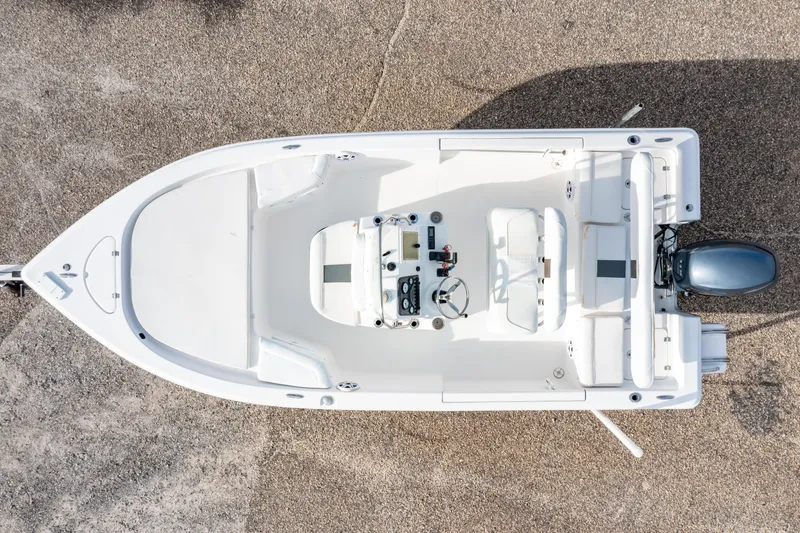 Slide: The Image of Overhead view of 2013 Tidewater 1900 Bay Max boat on gravel surface. - 4