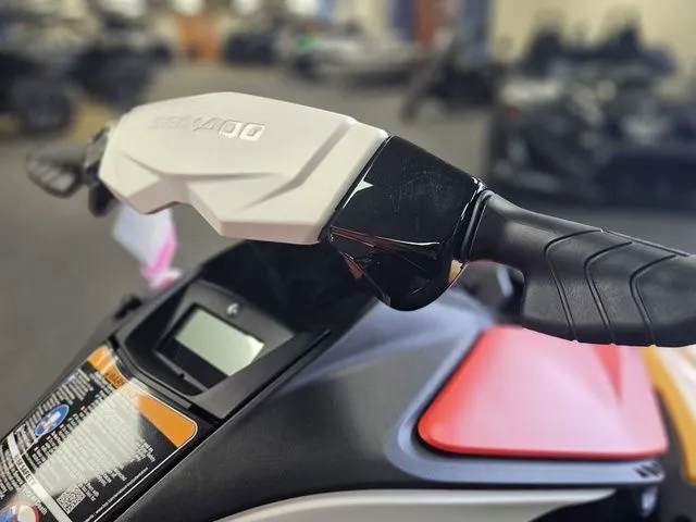 Slide: The Image of Close-up of Sea-Doo Spark for 3, 2026 model, handlebars. - 18