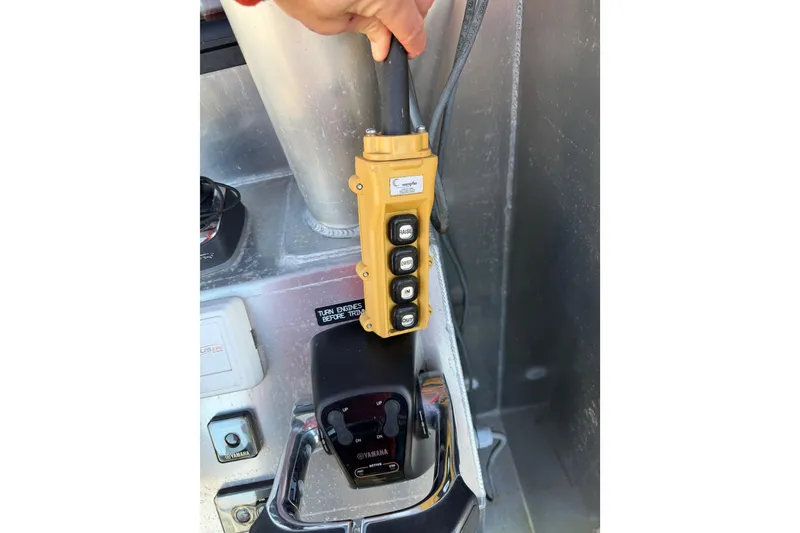 Slide: The Image of 2020 Armstrong Marine 35 interior kitchen with wooden cabinets and modern appliances. - 104