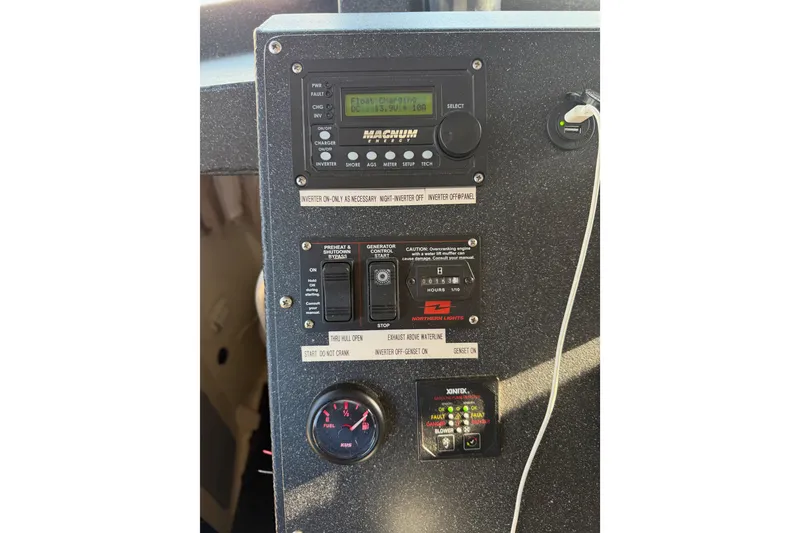 Slide: The Image of Control panel of a 2020 Armstrong Marine 35 boat with Yamaha components. - 74