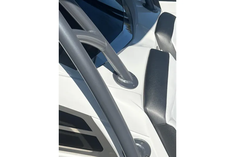 Slide: The Image of 2023 Nor-Tech 340 Sport Open Center Console, sleek design details, close-up view. - 11