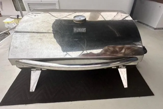 Slide: The Image of Stainless steel grill on a Grand Banks 36 Classic yacht, 1981 model. - 44