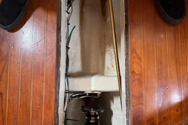 Slide: The Image of Control panel with gauges on a 1978 Robert Perry 47 yacht. - 34