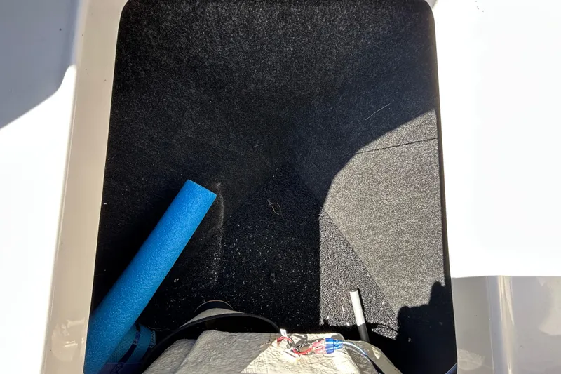 Slide: The Image of Storage compartment of 2022 Regal LS2 boat with blue pool noodle. - 110