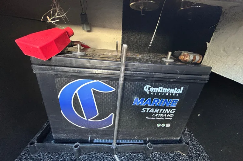 Slide: The Image of Continental Marine Starting Battery in 2022 Regal LS2 boat compartment. - 63