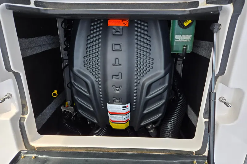 Slide: The Image of 2023 Supra SL 450 engine compartment showcasing Raptor engine design. - 12