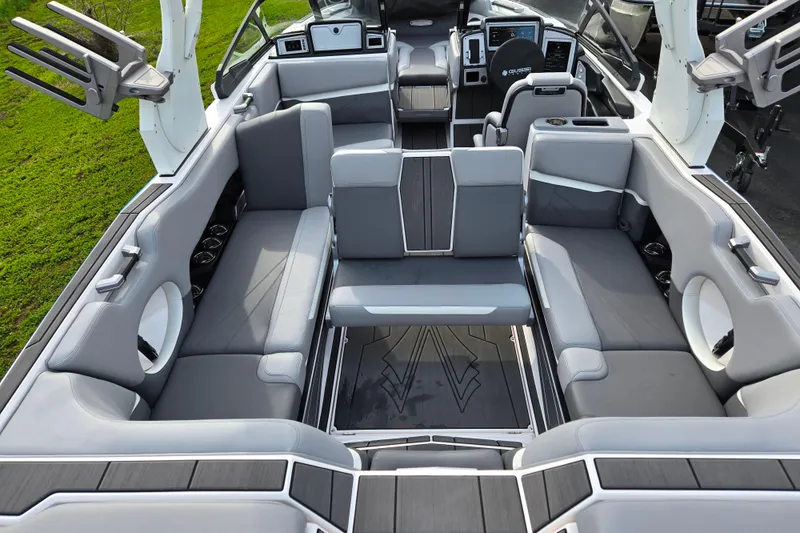 Slide: The Image of Luxurious interior of 2023 Supra SL 450 boat with spacious seating and modern design. - 4