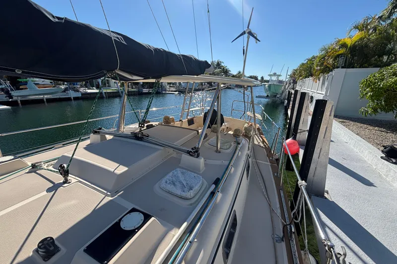 Slide: The Image of Stainless steel stove and oven in 1989 Island Packet 38 yacht kitchen. - 6