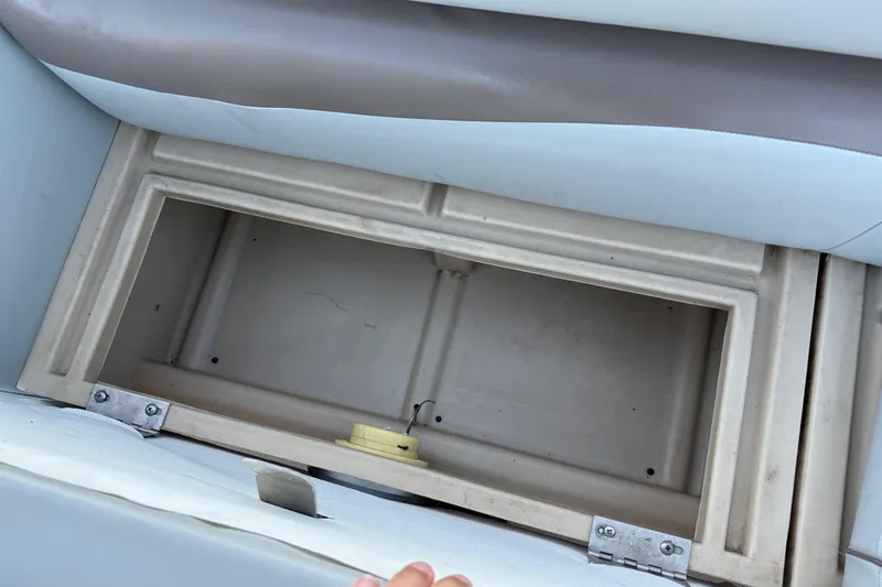 Slide: The Image of Open storage compartment in 2014 Veranda Fishing V2075-F2 boat seat. - 31