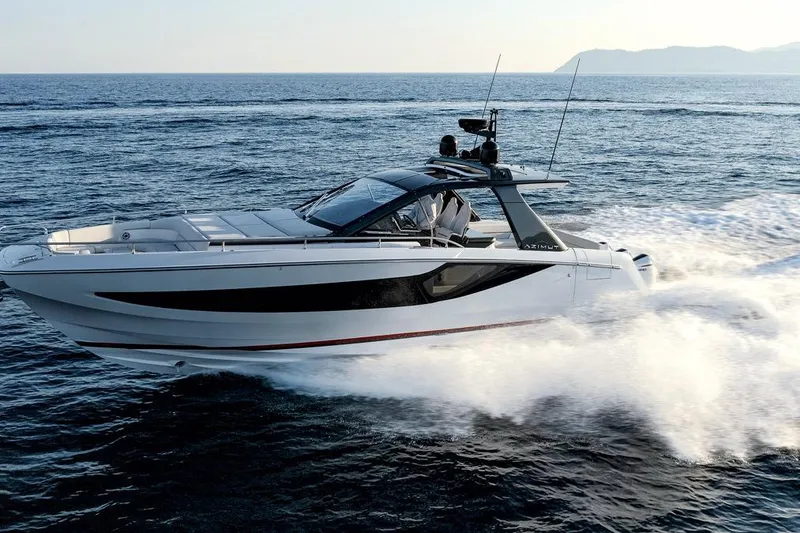 The Image of 2022 Azimut Verve 42 yacht cruising on open sea, showcasing sleek design and performance. - 1