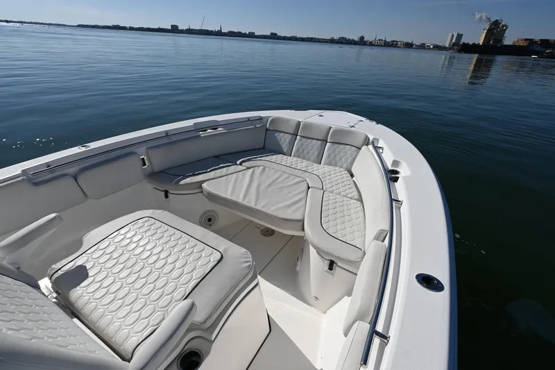 Slide: The Image of 2020 Sea Fox 288 Commander boat with luxurious seating on calm water. - 5