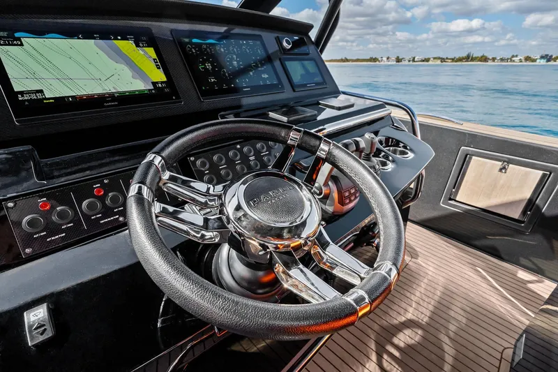 Slide: The Image of Luxurious 2023 Pardo Yachts 50 with elegant orange seating and ocean view. - 29