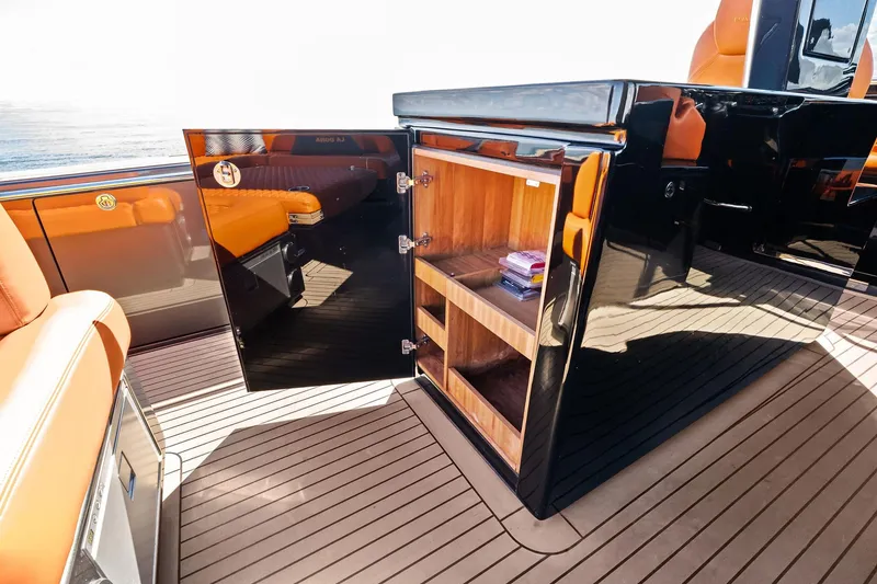Slide: The Image of 2023 Pardo Yachts 50 interior with ocean view and modern dashboard. - 32