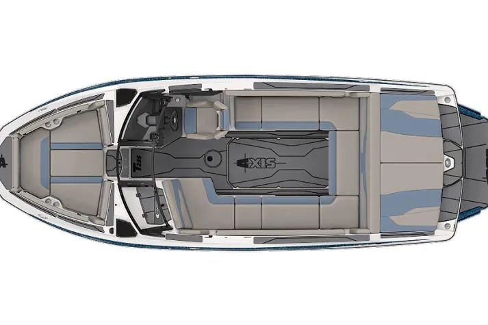 Slide: The Image of Top view of 2025 Axis T235 boat interior layout, featuring spacious seating and modern design. - 4